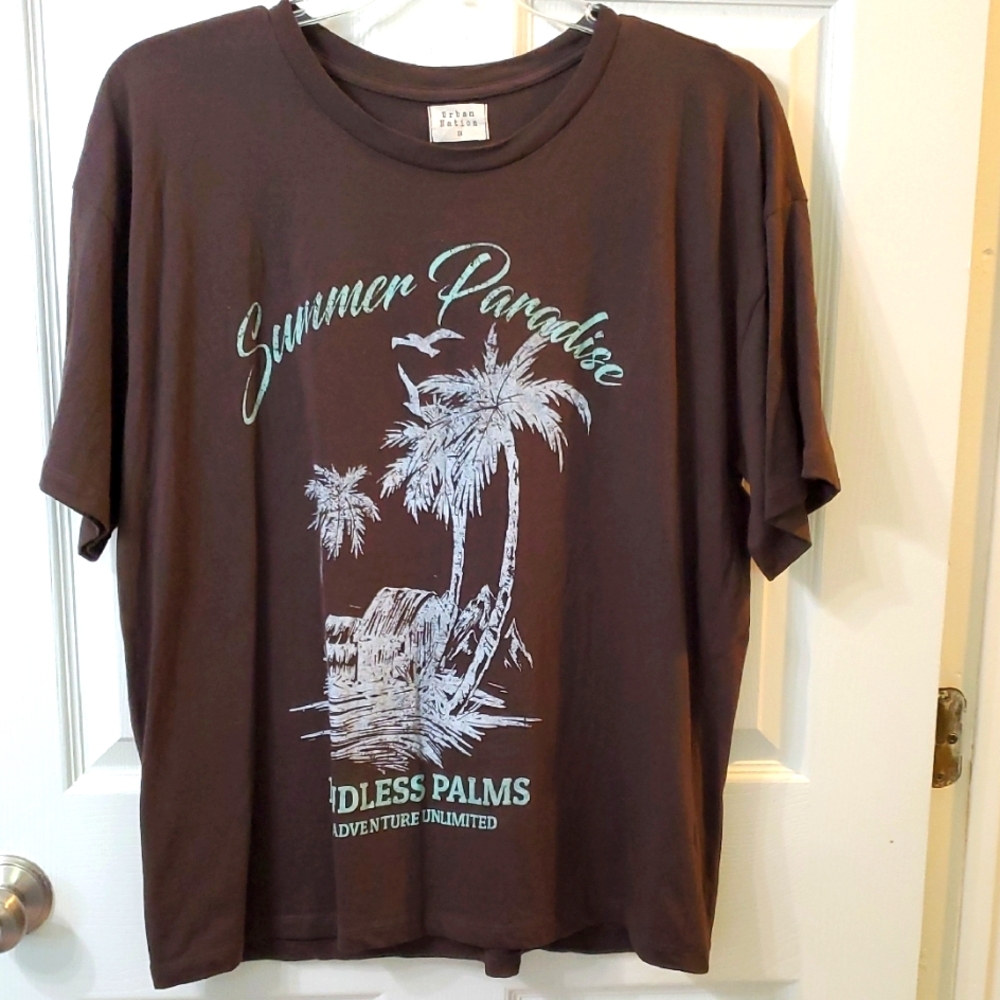 Urban Nation Brown Graphic T-Shirt 2x